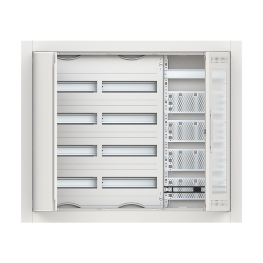 Tableau de répartition sous-plaque Media, avec porte WiFi, 3 modules de large, 4 rangées