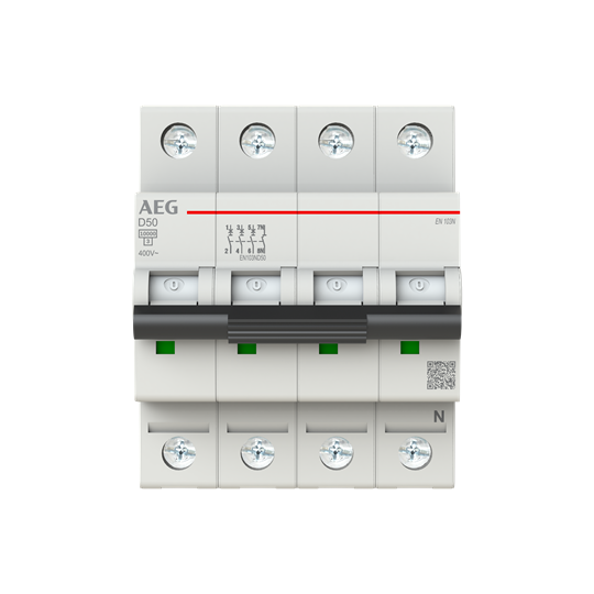 Disjoncteur AEG ElfaPlus 10 kA, caractéristique D, 50 A, 3+N
