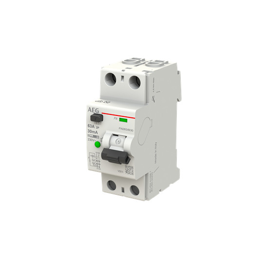 Fehlerstrom-Schutzschalter 2P Typ B 63 A, 30 mA, 2 TE