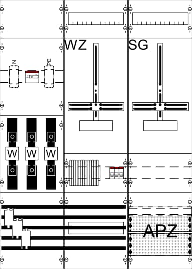 7RE 3FB, Komplettfeld nach VDE-AR-N 4100:2026-04, In 100 A, Dreipunktbefestigung