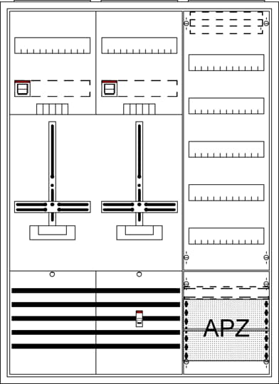 Armoire à compteur équipée