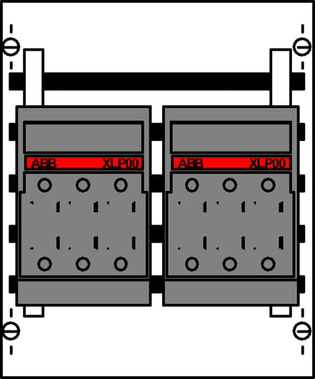 Kombi-Set SS-System 2RE /BH000, 1FB Kombi-Set, montiert auf EDF-Profil