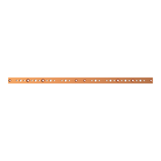 Barre de distribution en cuivre 40x10 mm, Longueur : 965 mm, Barre en cuivre, livraison à l'unité