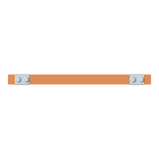 Barre de distribution en cuivre 30x5 mm, Longueur : 43+345+43, Barre de cuivre, livraison séparée
