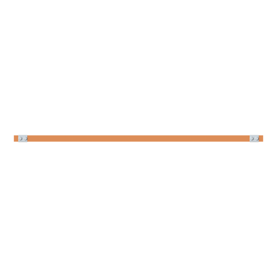 Barre de distribution en cuivre 30x5 mm, Longueur : 43+1095+43, Barre de cuivre, livraison à l'unité