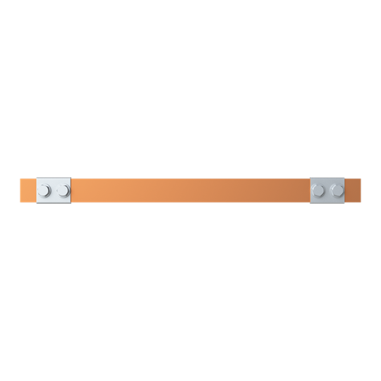 Barre de distribution en cuivre 30x5 mm, longueur : 43+345+43, barre en cuivre, montée