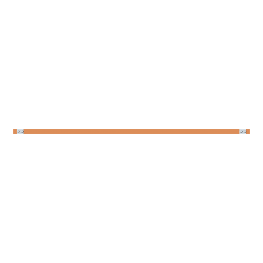 Barre de distribution en cuivre 30x5 mm, Longueur : 43+1345+43, Barre de cuivre, montée