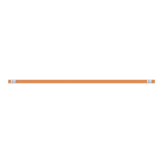 CU-Schiene 30x5 mm, L: 43+1154+43, Kupferschiene, montiert