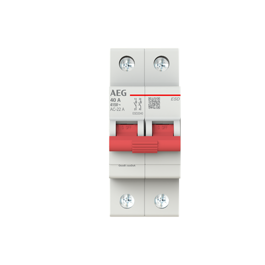 Interrupteur de sectionnement 2P, 40 A - AEG