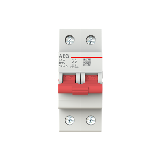 Interrupteur de charge 2P, 80 A