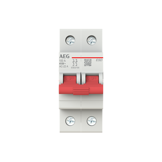 Interrupteur-sectionneur 2P, 100 A