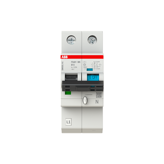 Disjoncteur FI/LS 1P+N, 10 kA, type B, 13 A, 30 mA type F SMISSLINE TP