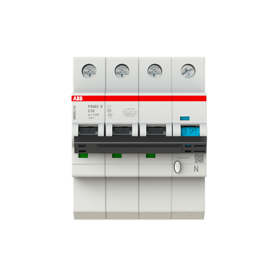 Disjoncteur FI/LS 3P+N, 6 kA, caractéristique C, 10 A, 30 mA Type A SMISSLINE TP