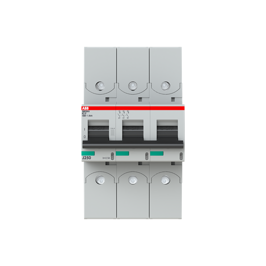 Disjoncteur haute performance 2,5A, K, 1000 V AC=Icu 1,5kA, 3P 2CCF020069R0001