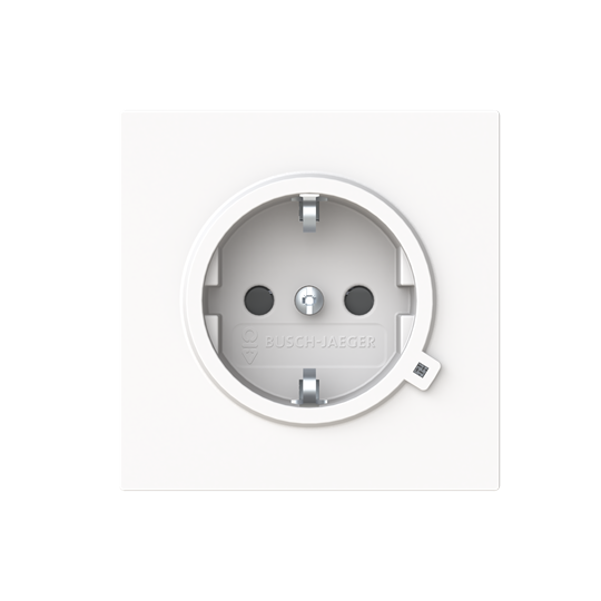 SCHUKO® Steckdosen-Einsatz Safety+ mit LED Kontrolllicht /grün studioweiß matt