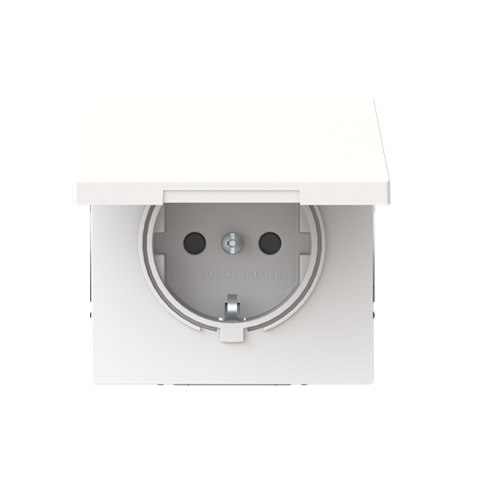 SCHUKO® Steckdosen-Einsatz Safety+ mit Klappdeckel ohne Spreize studioweiß matt