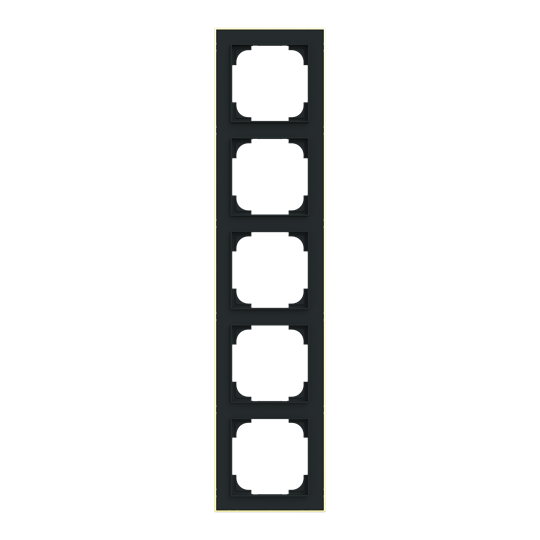 Abdeckrahmen mit Dekorring 5-fach schwarz matt/gold - Busch-art linear®