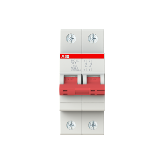 Interrupteur de charge 2P, 50 A, aucun accessoire ajoutable