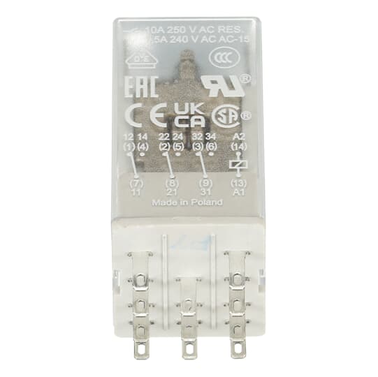 Relais d'interface enfichable 3We, A1-A2=24VDC, 250V/10A