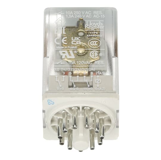 Relais d'interface enfichable CR-U, 3We, A1-A2=120VAC, 250V/10A, LED 1SVR405622R2100