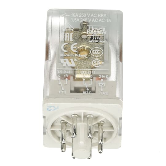 Relais d'interface enfichable 2We, A1-A2=48VDC, 250V/10A 1SVR405621R6000