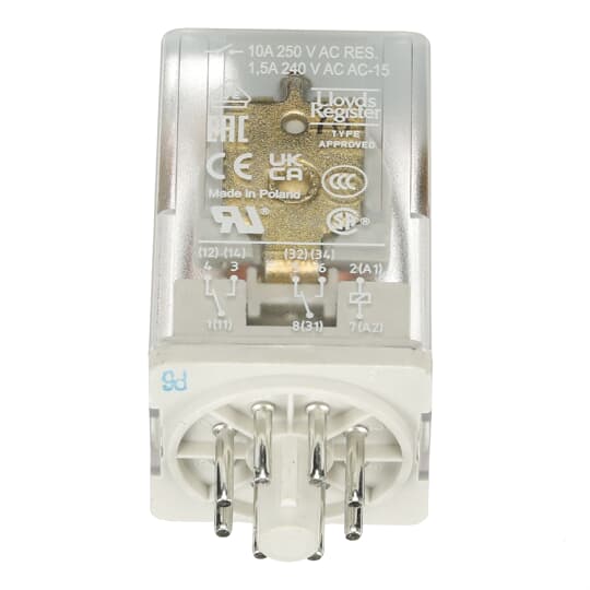 Relais d'interface enfichable 2We, A1-A2=110VAC, 250V/10A, LED 1SVR405621R7100