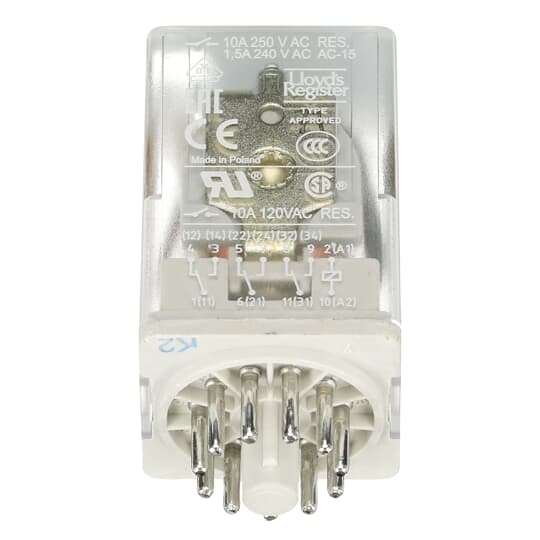 Relais d'interface enfichable CR-U, 3We, A1-A2=110VDC, 250V/10A, LED