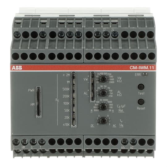 Isolationsüberwachungsrelais 2We, 1-250kOhm, 0.02-20MOhm, 24VDC