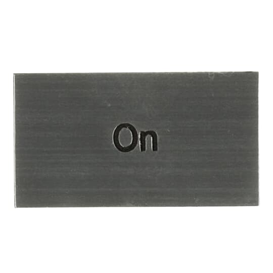 Beschriftungsschild , Englischer Text "ON"