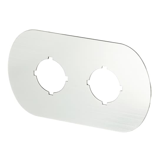 Beschrift-Schild 2 Befehlsstellen, schwarz-silber für Kunststoffgehäuse