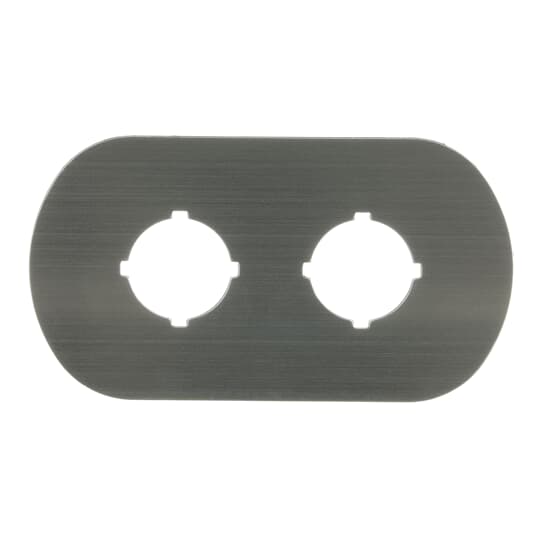 Beschrift-Schild 2 Befehlsstellen, schwarz-silber für Kunststoffgehäuse