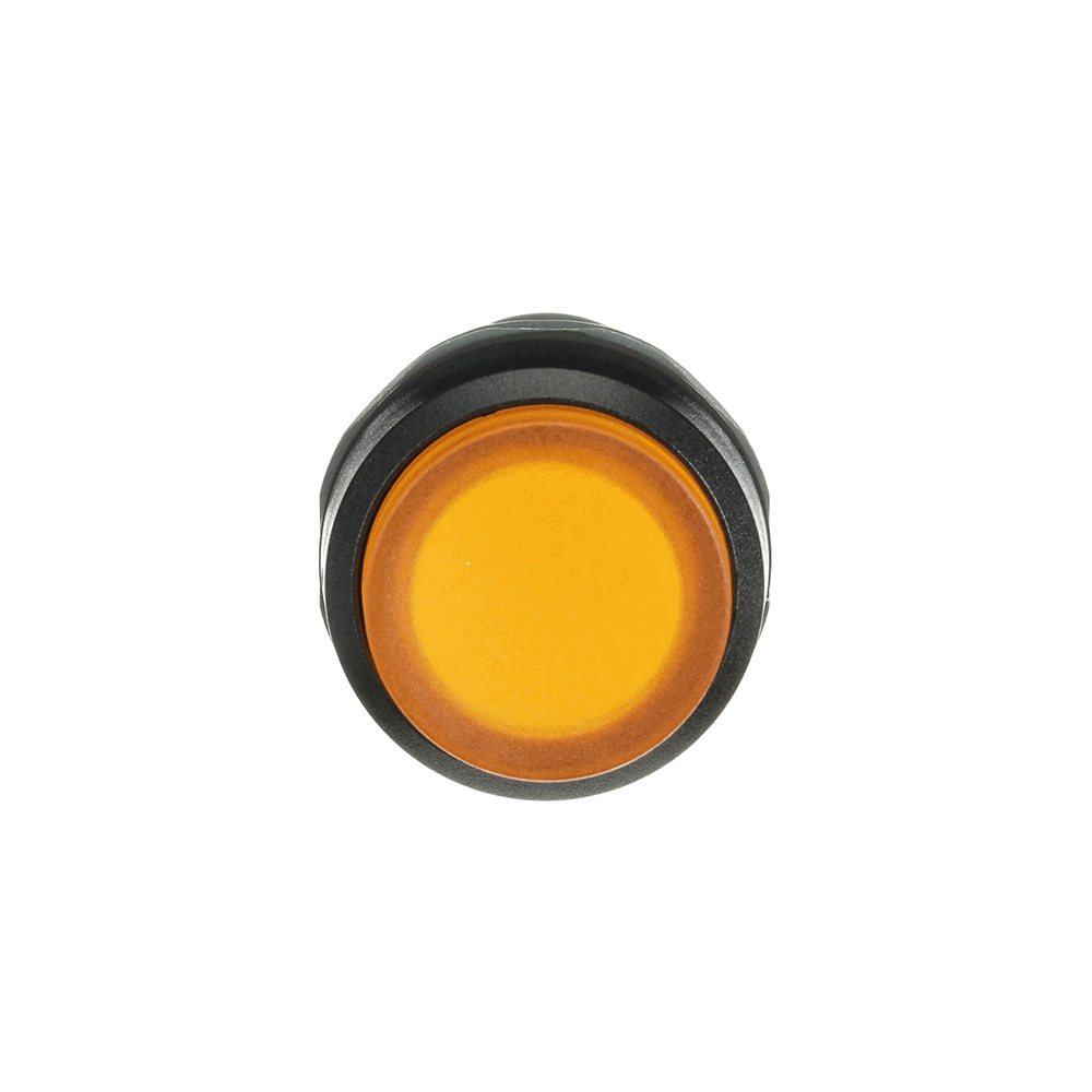 Bouton-poussoir lumineux jaune, 1 contact normalement ouvert, jaune, à pression avec LED 24V AC/DC