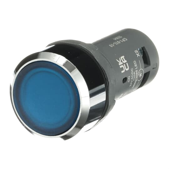 Drucktaster flach, tastend, blau, beleuchtet, 1 Schließer