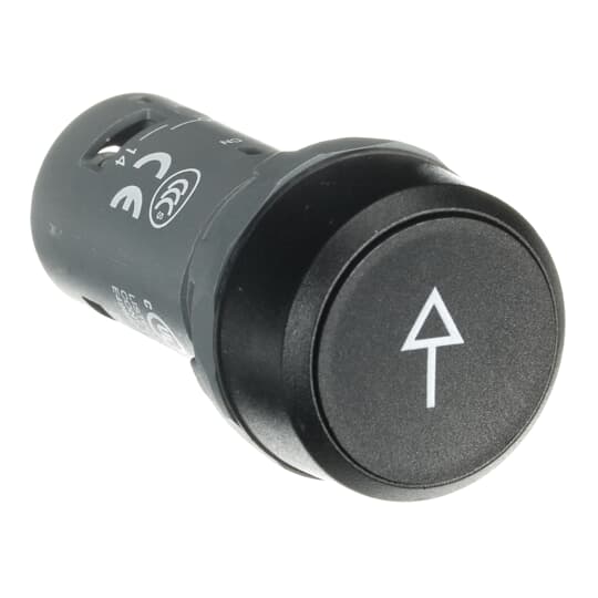 Drucktaster tastend flach, Taste schwarz mit Pfeil weiss, 2S, CombiLine-Compact