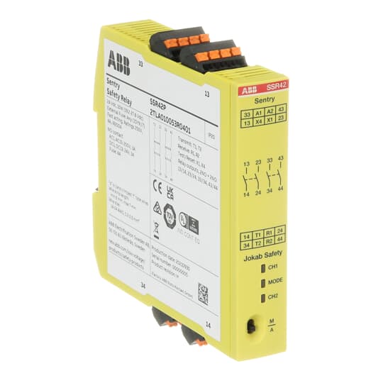 SAFETY RELAY Relaisausgänge 2 NO + 2 NO verzögert, Betriebsspannung 24 V DC, Pus