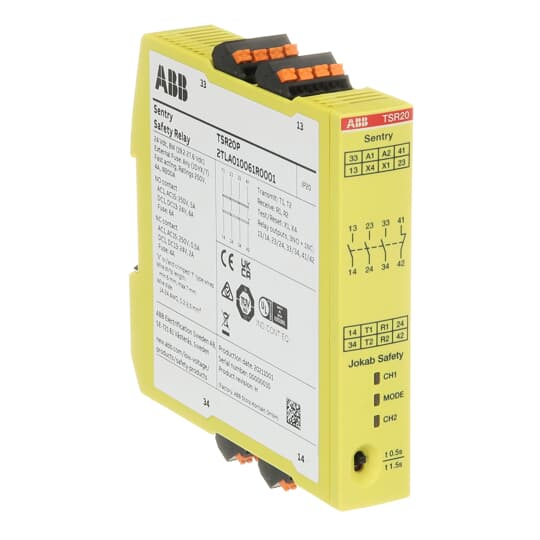 SAFETY TIMER RELAY Relaisausgänge 3 NO+1 NC, Betriebsspannung 24 V DC, PushIn