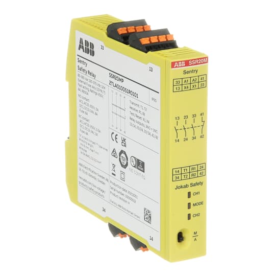 SAFETY RELAY, Zweihand, 3 NO + 1 NC, 85-265 V AC/120-375 V DC, PushIn