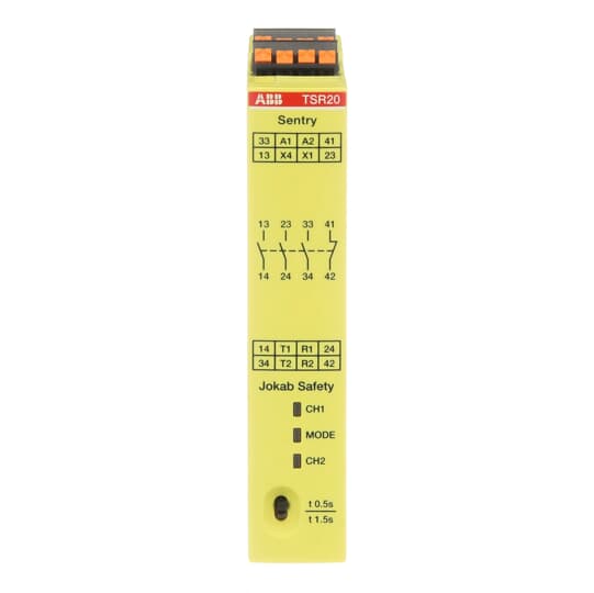 SAFETY TIMER RELAY Relaisausgänge 3 NO+1 NC, Betriebsspannung 24 V DC, PushIn