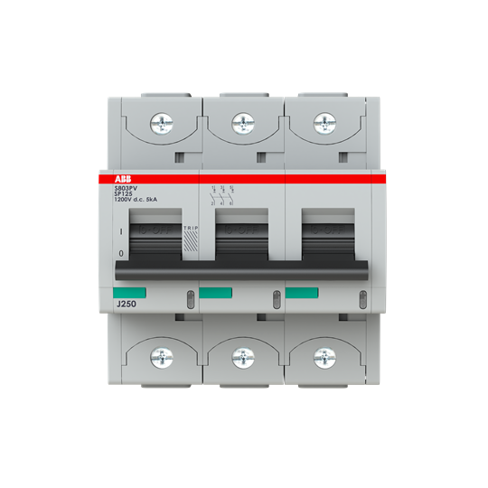 Fusible de chaîne pour installations photovoltaïques 1.200 V CC, 125 A, 3 pôles