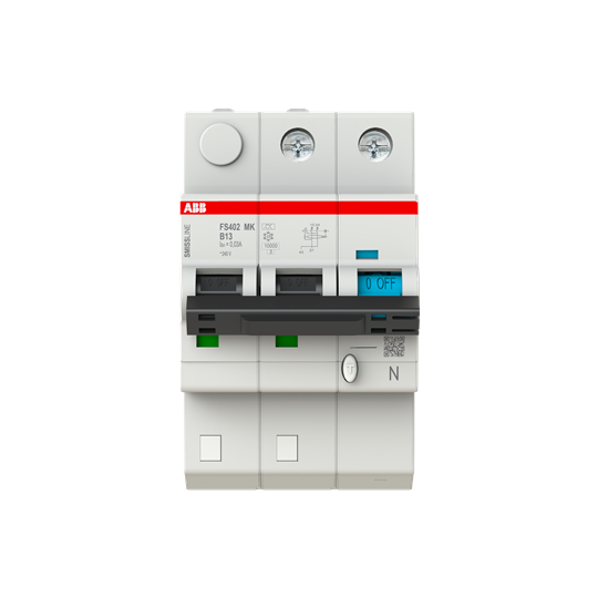 Disjoncteur FI/LS 2P+N, 10 A, caractéristique B, 13A, 30 mA Type F SMISSLINE TP 2CCG001762R0001