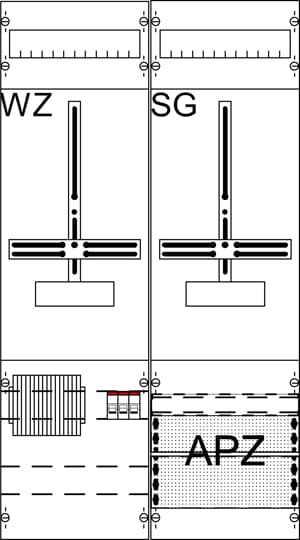 6RE 2FB, Komplettfeld nach VDE-AR-N 4100:2026-04, mit Dreipunkt-Befestigung