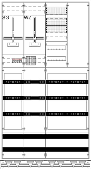 12RE 4FB, Komplettschrank nach VDE-AR-N 4100:2026-04, In 585 A, DPB