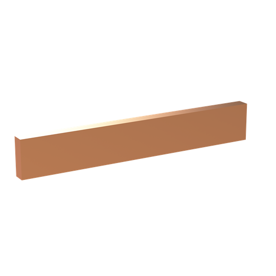 Barre de répartition en cuivre 30x10 mm, longueur : 195 mm, barre de cuivre, livraison à l'unité