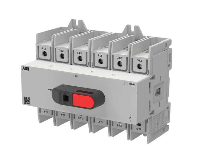 Disjoncteur de charge OT Plus 100 A, taille de construction G3, 6 pôles, montage DIN,