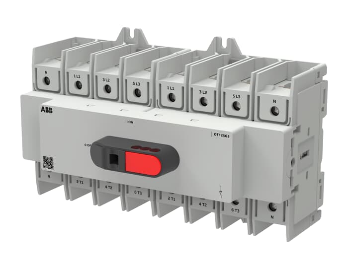Interrupteur de déconnexion de charge OT Plus 125 A, taille de construction G3, 8 pôles, montage DIN,