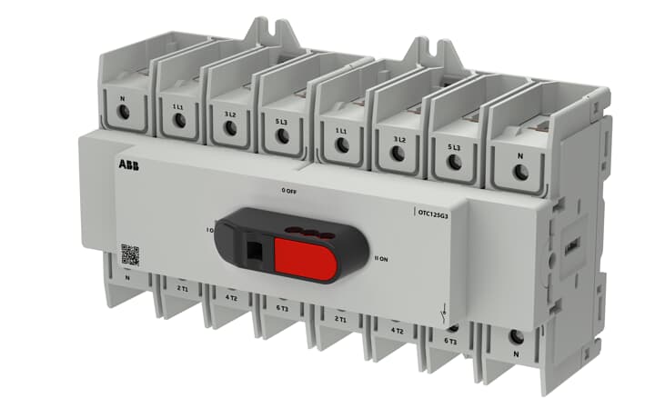 Interrupteur de charge OT+ 4 pôles 125 A, avec poignée verrouillable 1SCA162750R1001