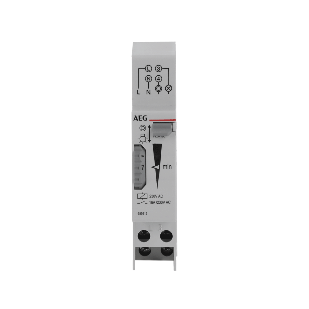 Treppenlicht-Zeitschalter 230 V AC, 1W, 1-7 min, 18 mm Alt-GE: 687474