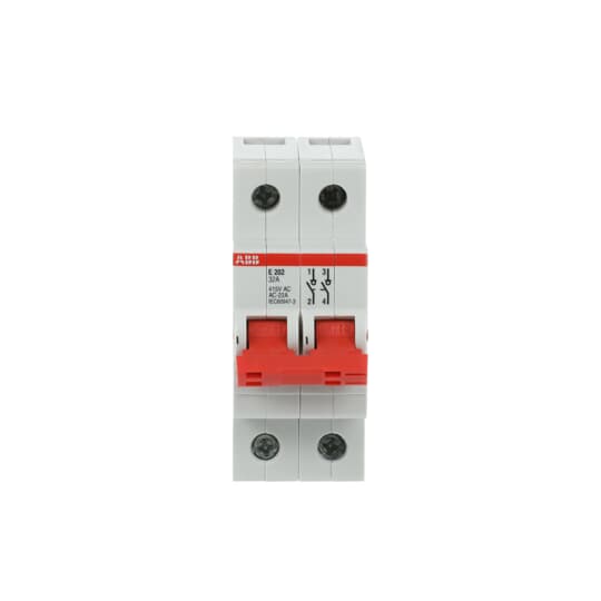 Interrupteur séparateur 2P, 32 A, bras de coupure rouge