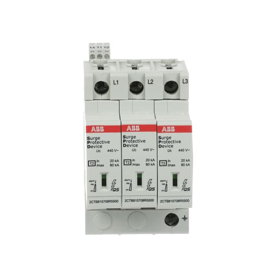 SPD T2 avec var. de réserve 400/690 V TNC 3P 3P, Imax 80kA, In 30kA, Up 2,4kV, TS
