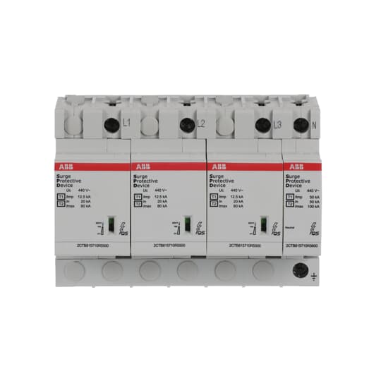 Para-émissaire combiné T1-T2 12,5 kA/Pol, TT/TNS 3+N, Uc 440V, Up 1,8 kV